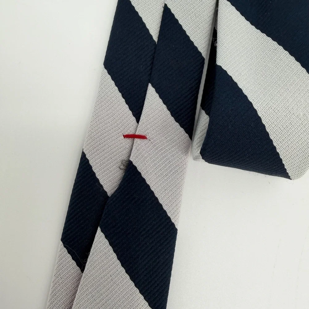 Bacons by Beau Brummell Tie Navy Gray Diagonal Stripe Vintage Classic